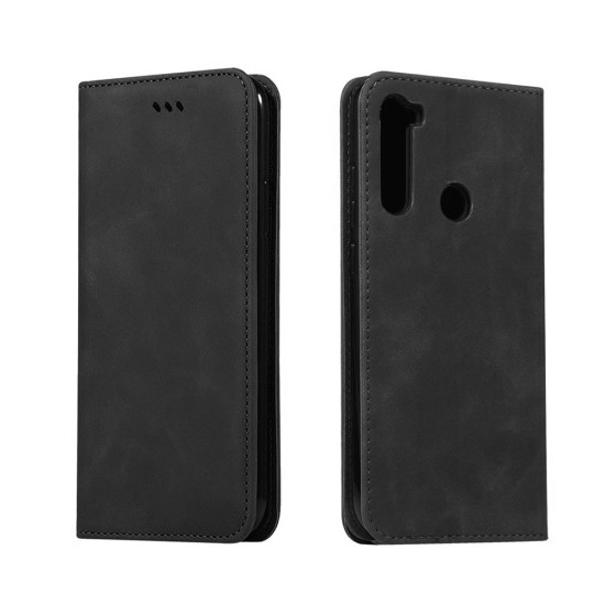 Capa de Couro com Bolso Interno para Xiaomi Redmi Note 8/8t Preto